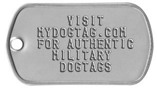 Large Steel Keyring on Dogtag with USA flag decal and black PVC silencer