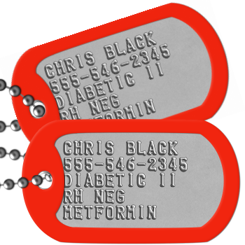 Diabetic dog tag necklace hotsell