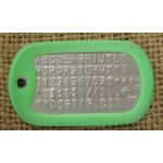 Green Glow-in-the-Dark Silencer on Mil-Spec matte dogtag