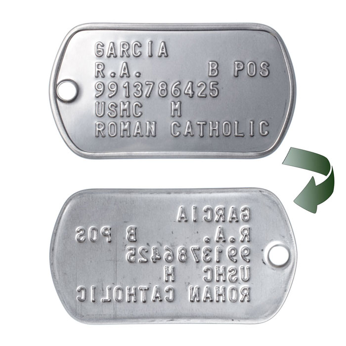 USMC Dog Tags - Regulation Formt Replacements