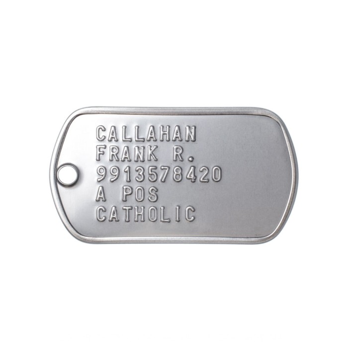 Stainless Steel Round Edge Engraved Soldier Dog Tag