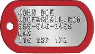 2 Personalized Luggage Tags Custom Embossed - Chain & Silencer - Military  ID Dog