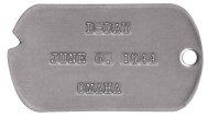 Omaha D-Day Dog Tag - D-DAY  JUNE 6, 1944  OMAHA   