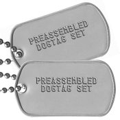 Custom Military Dog Tags, Embossed Text