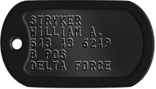 Custom Embossed Black Special Forces Military Army Ranger Navy Seals Dog  Tags